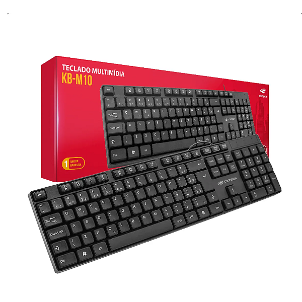 Teclado USB Multimídia KB-M10BK Preto