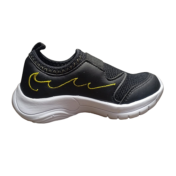 Tenis Chique Top New Confort Preto/Amarelo