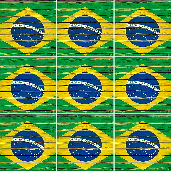AZULEJOS DECORATIVOS BRASIL KIT 9 PEÇAS 15X15