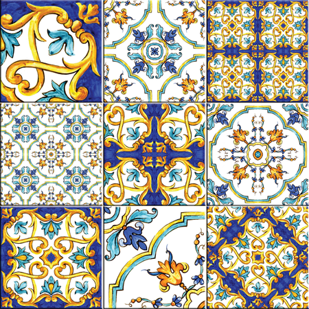 AZULEJOS DECORATIVOS LUSITANO KIT 9 PEÇAS 15X15