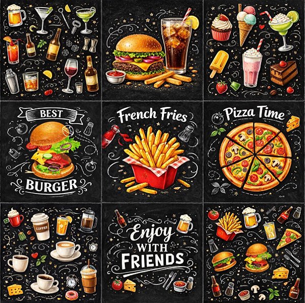 AZULEJOS GOURMET 1 - KIT 9 PEÇAS