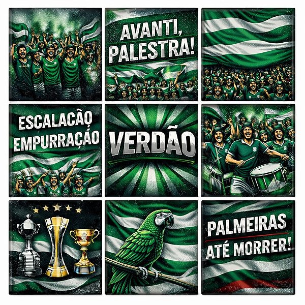 AZULEJOS DECORATIVOS PALMEIRAS KIT 9 PEÇAS 15X15