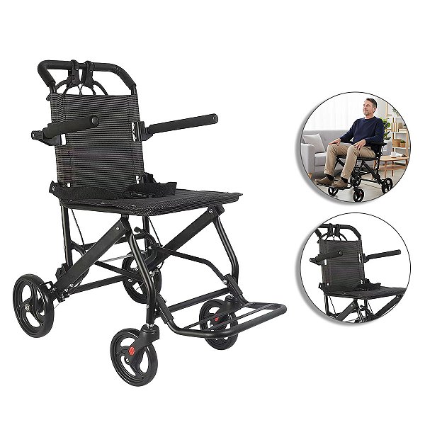 Cadeira De Transporte Em Aço Senior Care Suporta Até 100Kg - Supermedy