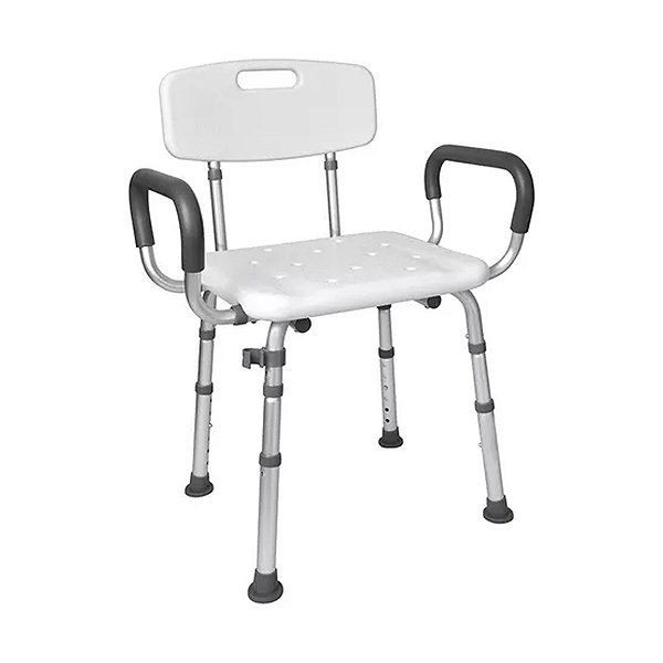 Banco Para Banho Com Encosto E Apoio Para Braço 135Kg - Mercur