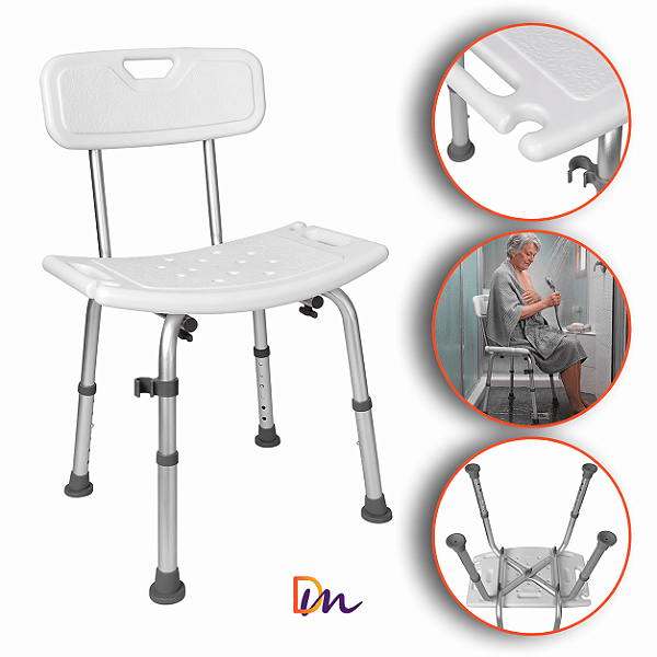 Banco Para Banho Com Encosto Modelo Até 135Kg - Mercur