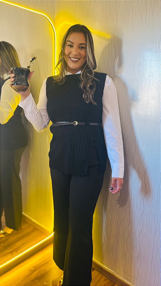 colete em Modal preto