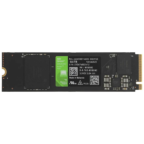 SSD WD Green SN3000 500GB NVMe M.2 WDS500G4G0E