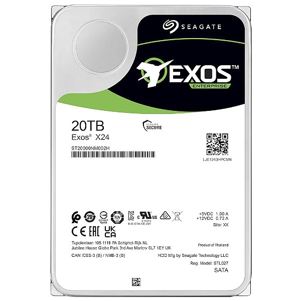 HD Seagate 20TB Exos X24 Enterprise ST20000NM002H