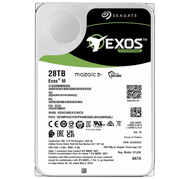 HD Seagate 28TB Exos M Enterprise 3.5" SATA 3 7200RPM - ST28000NM003K