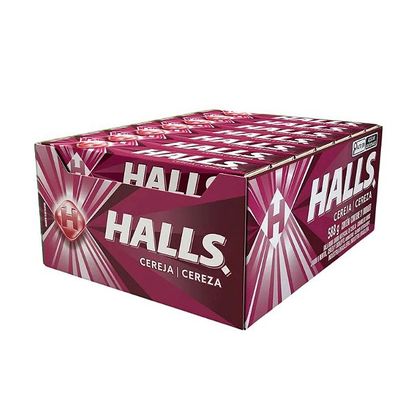 Bala Halls Cereja - 21 unidades - FGG Boom