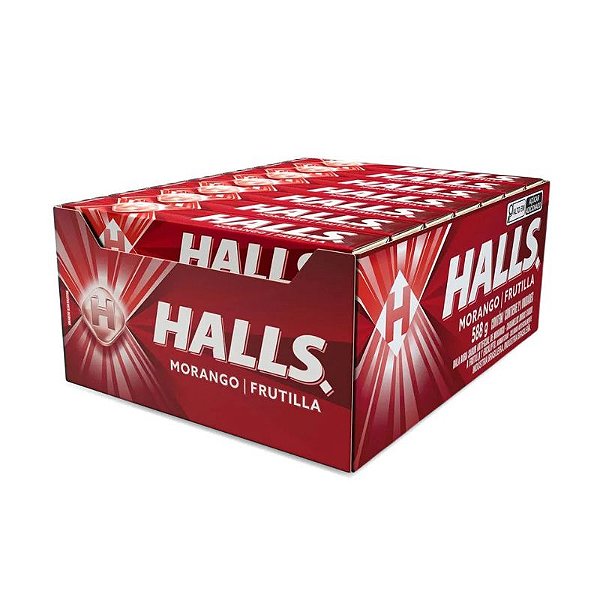 Bala Halls Morango - 21 unidades - FGG Boom