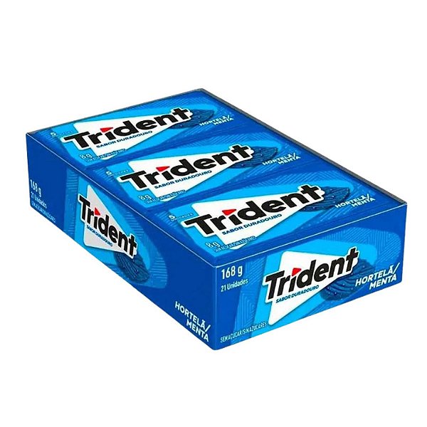Chiclete Trident Hortelã 8g - Caixa com 21 unidades