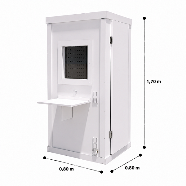 Cabine acústica para audiometria 0,80 x 0,80 x 1,70 (L x C x A)