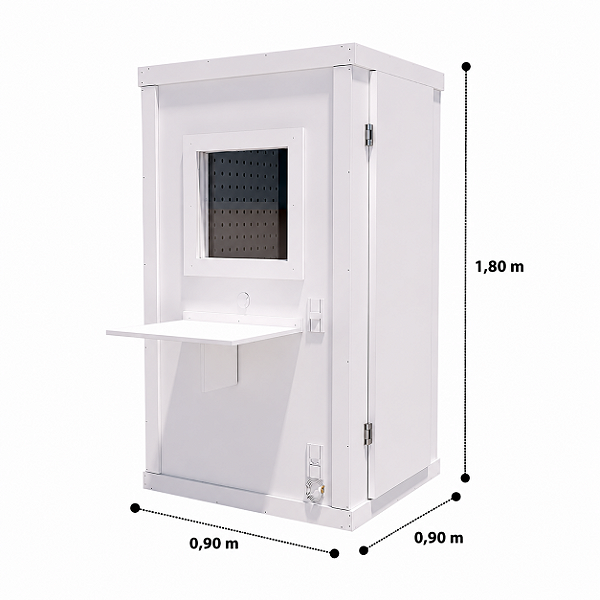Cabine acústica para audiometria 0,90 x 0,90 x 1,80 (L x C x A)