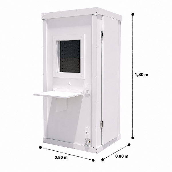 Cabine acústica para audiometria 0,80 x 0,80 x 1,80 (L x C x A)
