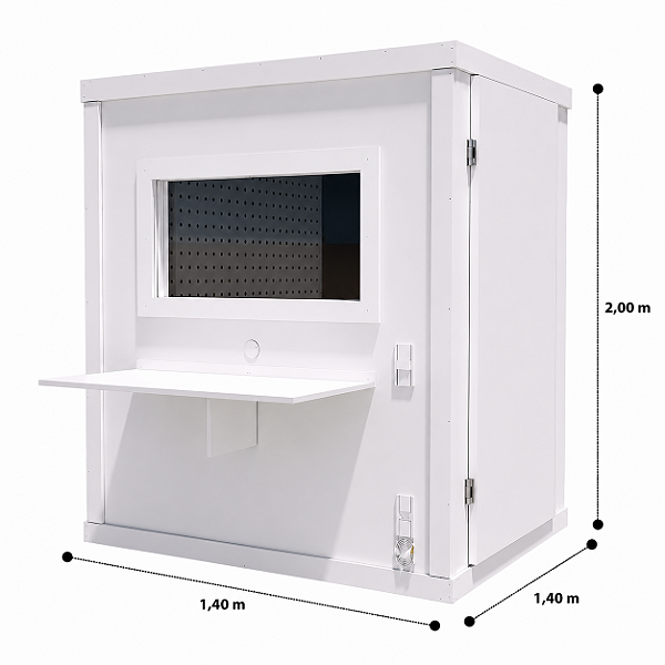 Cabine acústica para audiometria 1,40 X 1,40 X 2,00 (L x C x A)