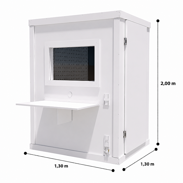 Cabine acústica para audiometria 1,30 X 1,30 X 2,00 (L x C x A)