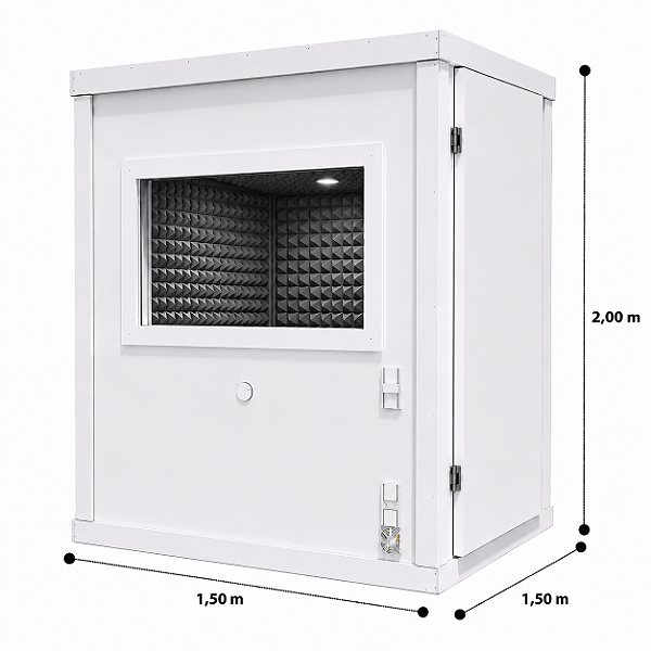 Studio Dublador/ Locutor Profissional 1,50 X 1,50 X 2,00 (L x C x A)