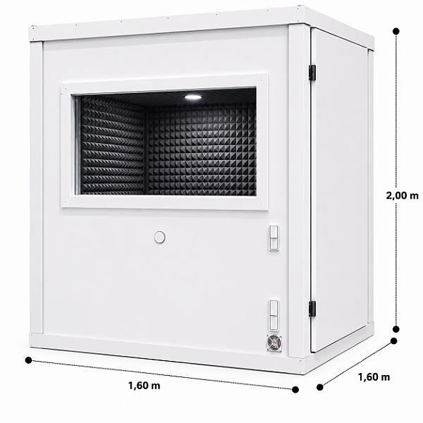 Cabine Home Studio Profissional 1,60 X 1,60 X 2,00 (L x C x A)