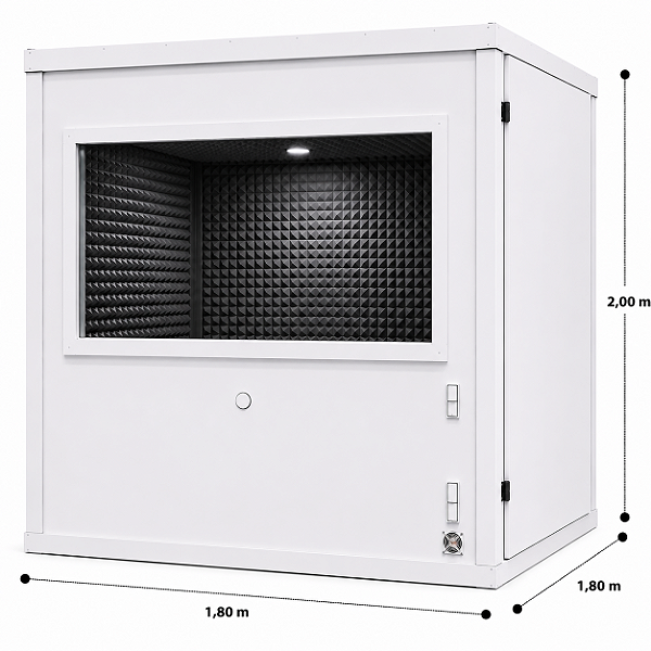 Cabine Home Studio Profissional 1,80 X 1,80 X 2,00 (L x C x A)