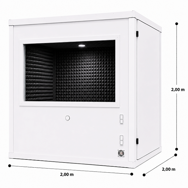 Cabine Home Studio Profissional 2,00 X 2,00 X 2,00 (L x C x A)