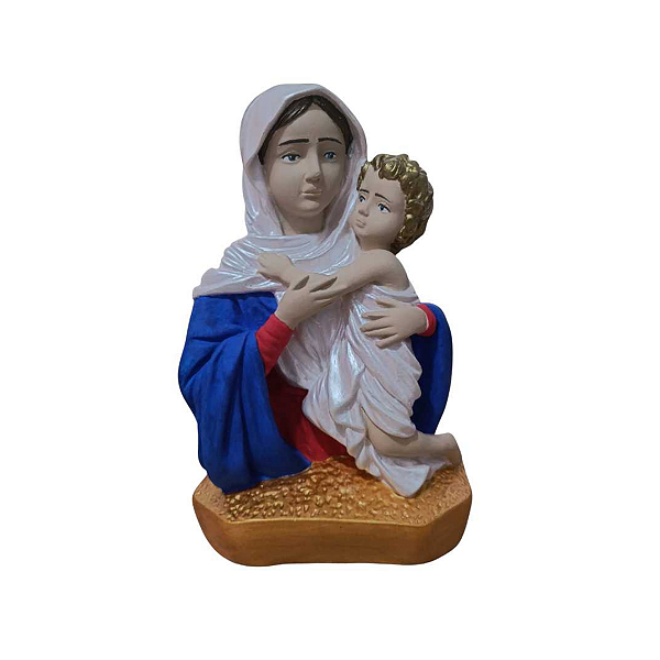 Mãe Rainha, 16cm, Gesso, Peça Única, Artesanal, Decoração Religiosa