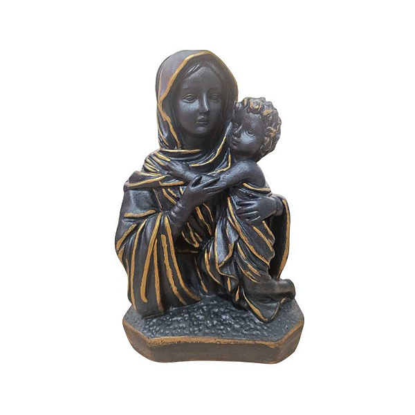 Mãe Rainha, 16cm, Gesso, Peça Única, Artesanal, Decoração Religiosa