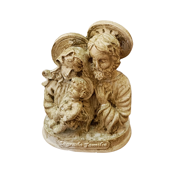 Sagrada Família, 9cm, Gesso, Peça Única, Decoração Religiosa