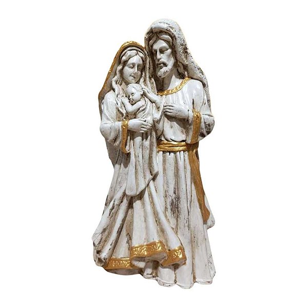 Sagrada Família, 28cm, Gesso, Peça Única, Decoração Religiosa