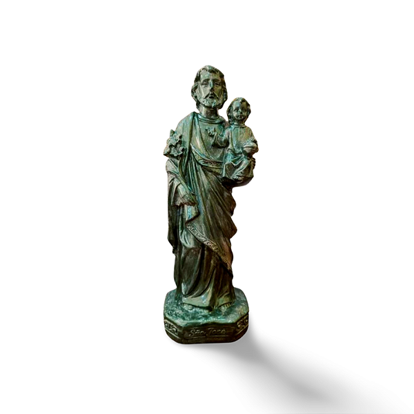 São José e Menino Jesus, 20cm, Gesso, Peça Única, Decoração Religiosa