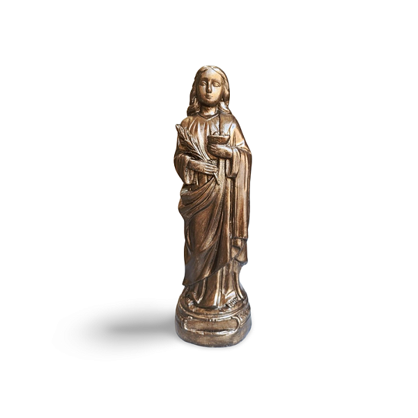 Santa Luzia, 19cm, Gesso, Peça Única, Decoração Religiosa