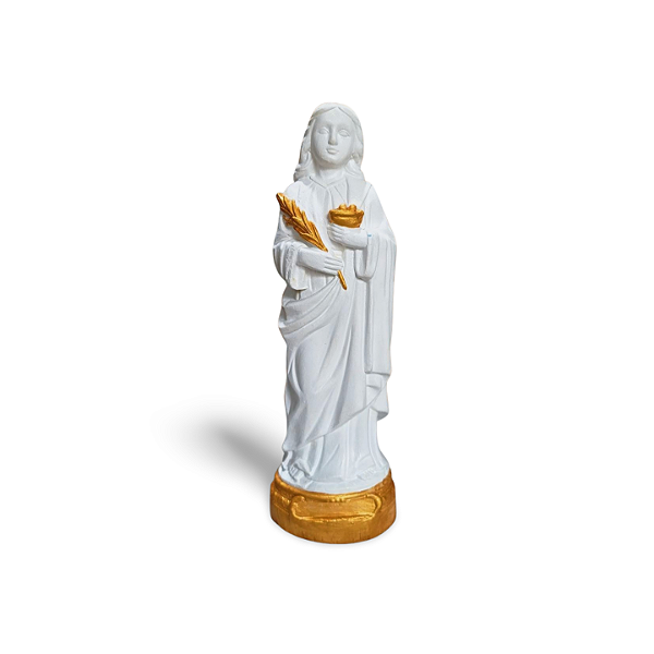 Santa Luzia, 19cm, Gesso, Peça Única, Decoração Religiosa