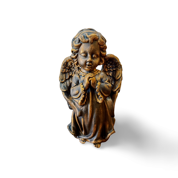 Anjo da Guarda, 20cm, Gesso, Peça Única, Artesanal, Decoração Religiosa