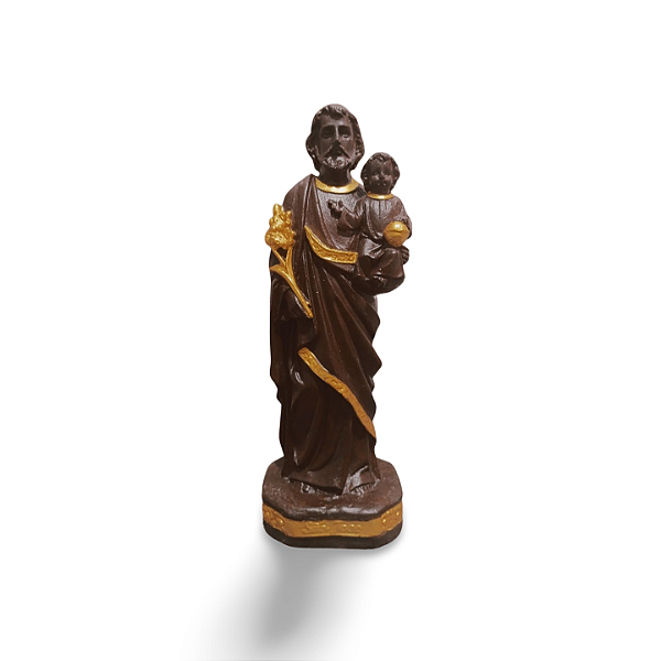 São José e Menino Jesus, 20cm, Gesso, Peça Única, Decoração Religiosa