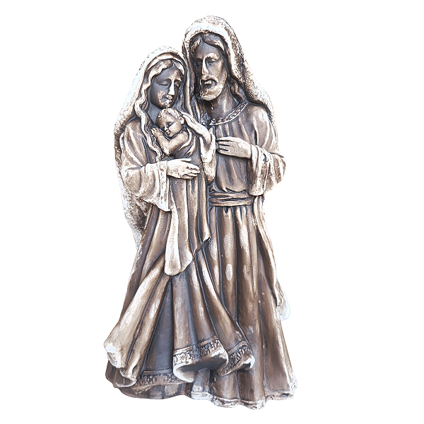 Sagrada Família, 28cm, Gesso, Peça Única, Decoração Religiosa