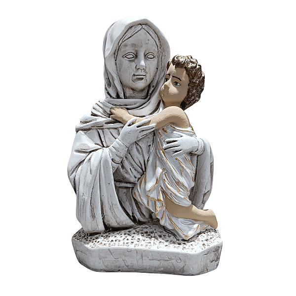 Mãe Rainha, 16cm, Gesso, Peça Única, Artesanal, Decoração Religiosa