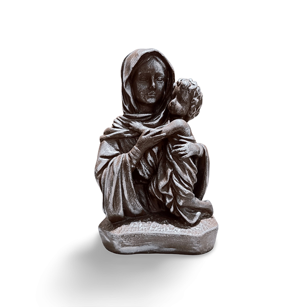 Mãe Rainha, 16cm, Gesso, Peça Única, Artesanal, Decoração Religiosa