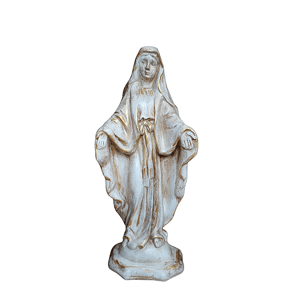 Nossa Senhora das Graças, 22cm, Gesso, Peça Única, Decoração Religiosa