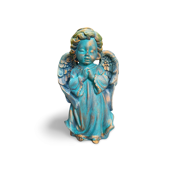 Anjo da Guarda, 20cm, Gesso, Peça Única, Artesanal, Decoração Religiosa