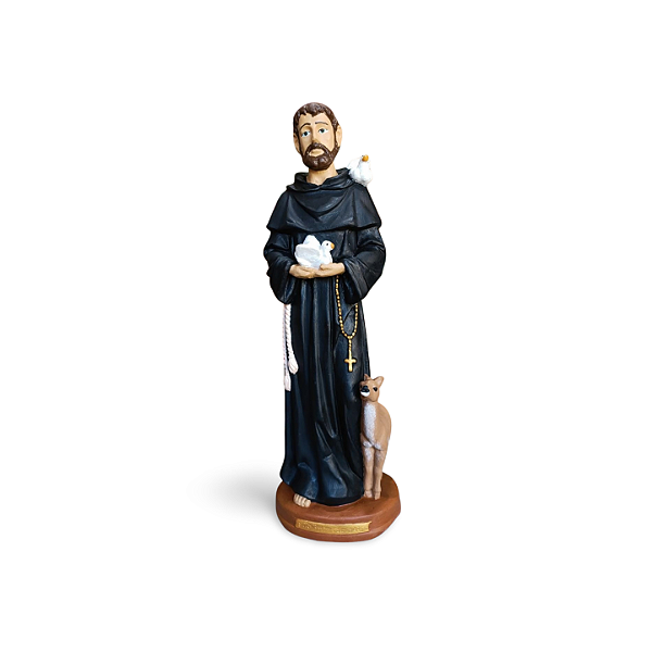 São Francisco de Assis 30cm em Gesso – Imagem Religiosa Artesanal