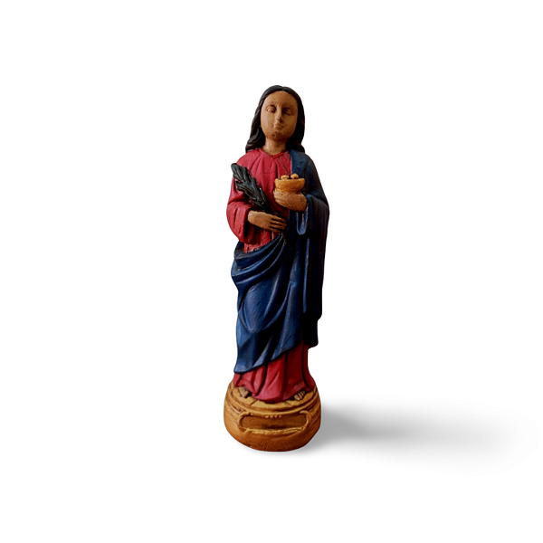 Santa Luzia 19cm em Gesso – Imagem Religiosa Artesanal