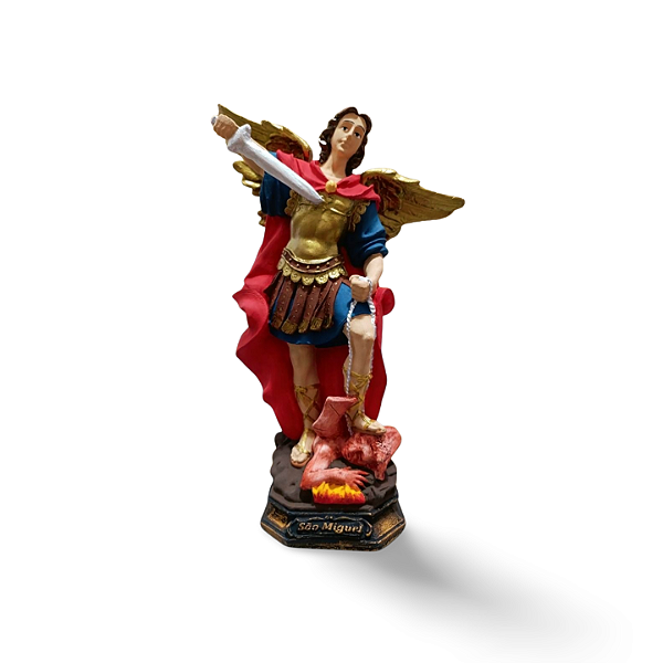 São Miguel Arcanjo 30cm em Gesso – Imagem Religiosa Grande Artesanal