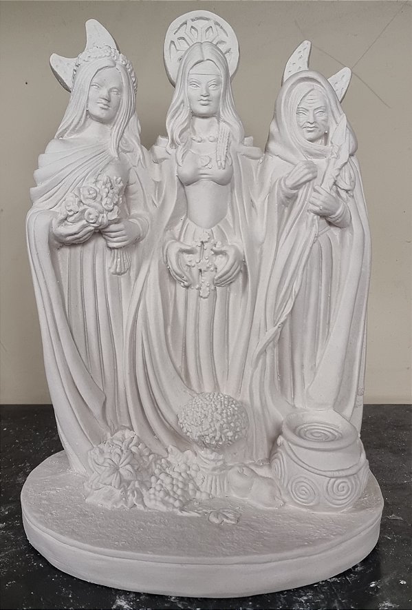 Deusa Triplice 28cm Gesso Cru