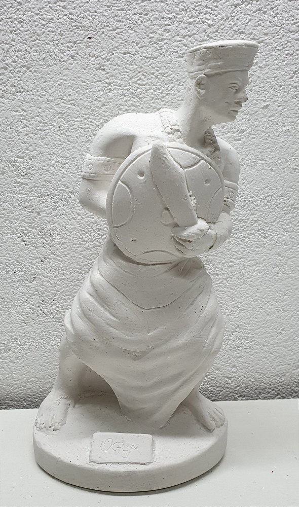 Orixá Ogum 23cm Gesso Cru