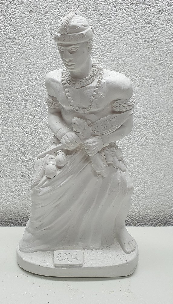Orixá Exu 23cm Gesso Cru