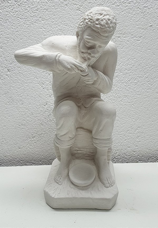 Preto Velho 23cm Gesso Cru