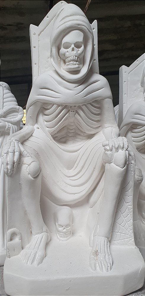 Exu Tata Caveira 40cm Gesso Cru