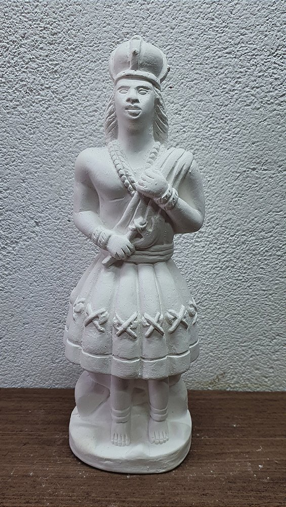 Orixá Xango Candomble 23cm Gesso Cru