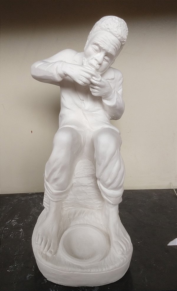 Preto Velho 30cm Gesso Cru