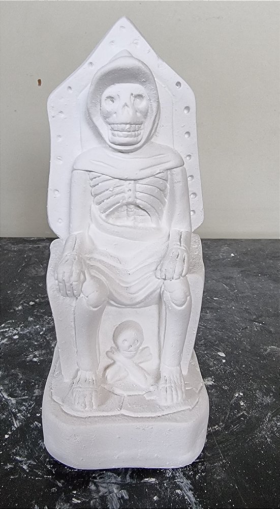 Exu Tata Caveira 15cm Gesso Cru